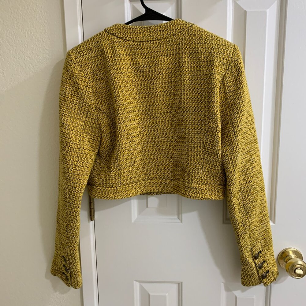 ZARA Women Tweed Blazer 2674/712, Yellow, Size S - Picture 2 of 7